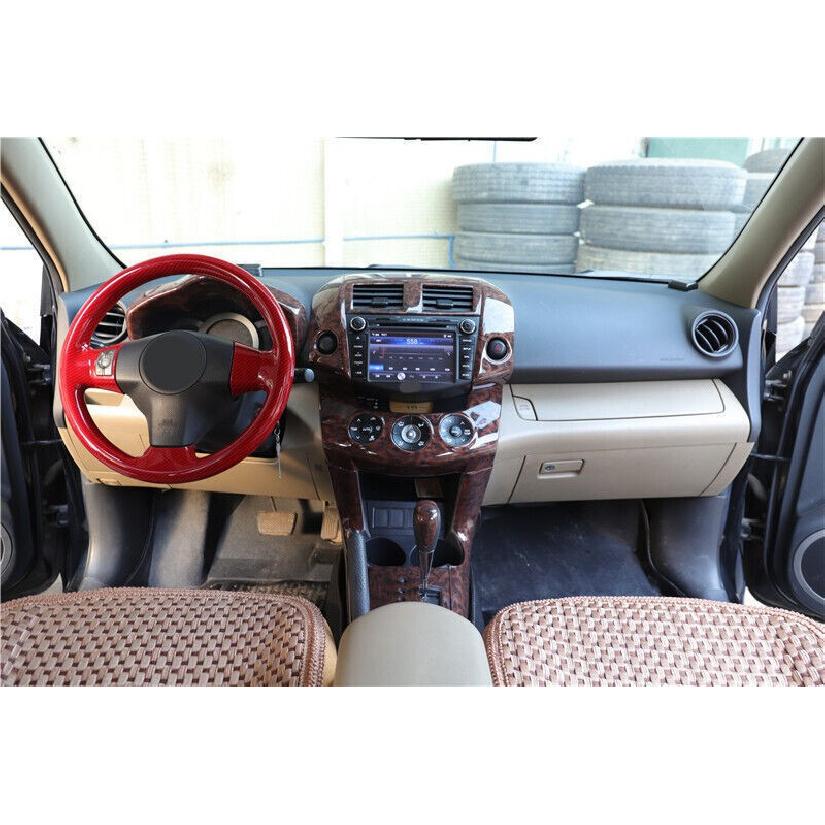 2006-2012 For Toyota RAV4 Central Control Navigation Frame Wood Grain Cover Trim