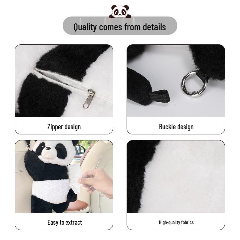 Cartoon Panda Auto Plüsch Taschentuchbox Halter