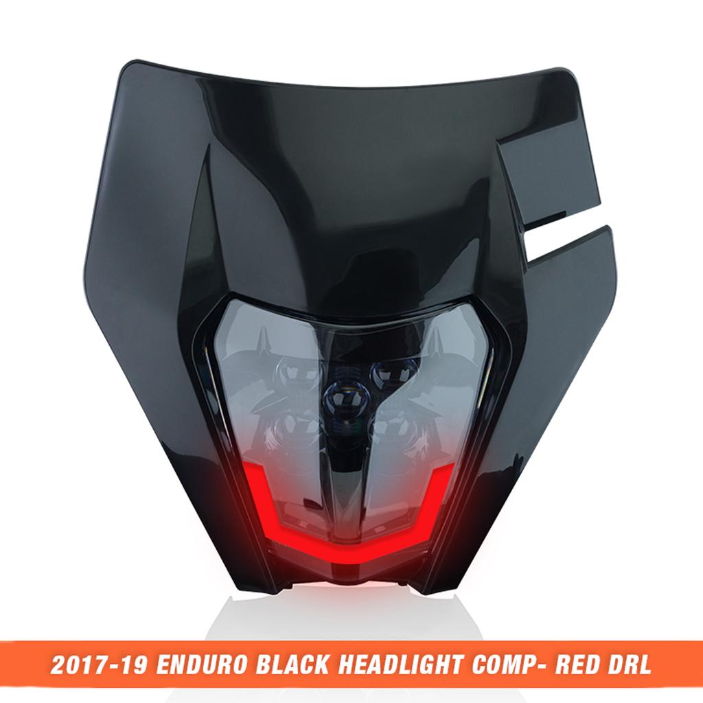 Powerzone For KTM EXC XCW SX MX Motorcycle Dirt Bike Headlights LED Universal Supermoto Enduro Head Light Headlamp