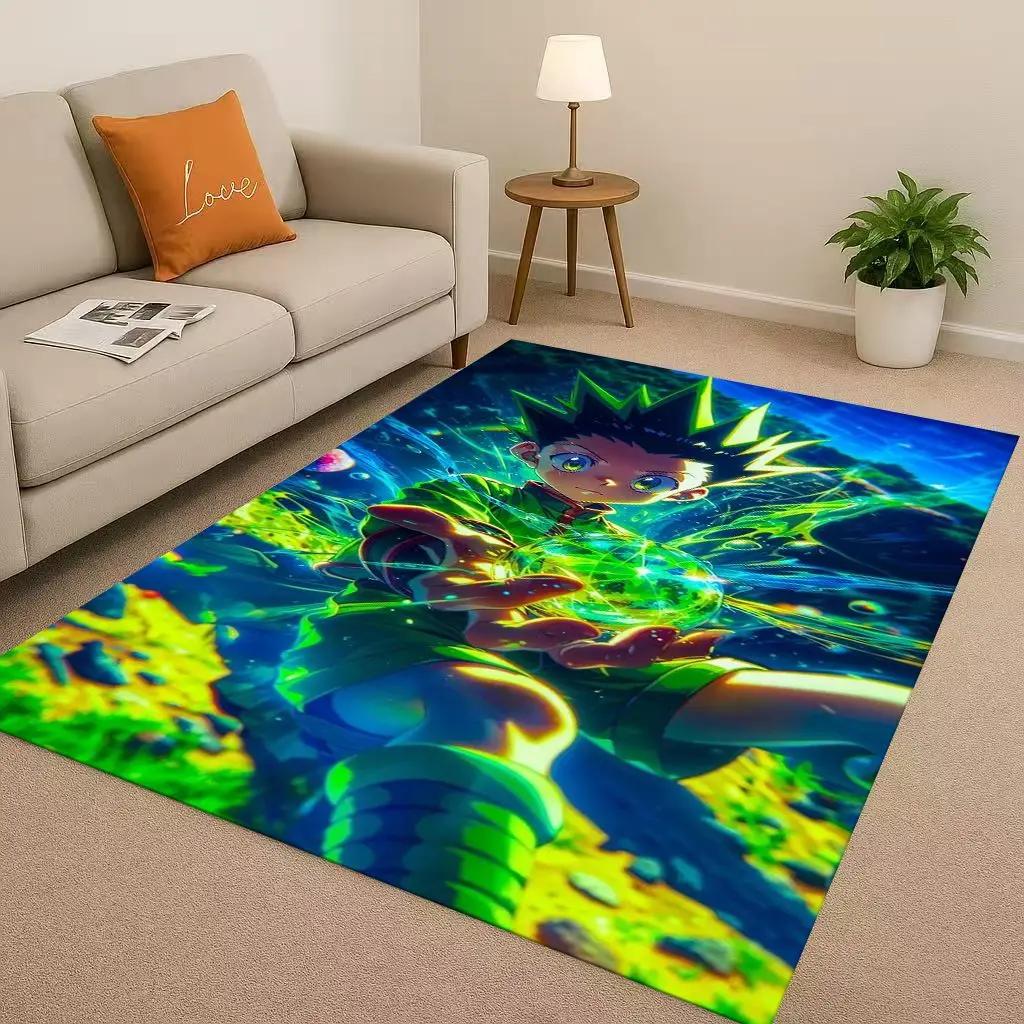 3D Anime Hunter X Hunter Killua Cartoon Living Room Non-Slip Area Rug Carpet for Bedroom Playroom Sofa,Home Decor Doormat Kids