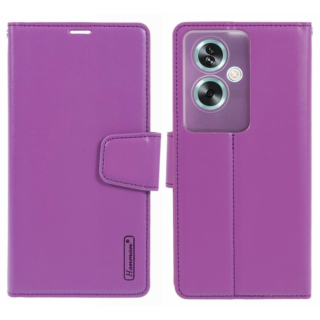 HANMAN Mill Series Phone Cover for Oppo A79 5G/A2 5G Case PU Leather Wallet Phone Stand Shell