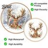 Reusable Window Stickers Christmas Watercolor Reindeer Cling Removable Elk Head Static Sticker Decal Animal Decorative Glass for Holiday Party