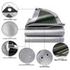 Junkiss Heavy-Duty Green-Silver Waterproof Tarpaulin