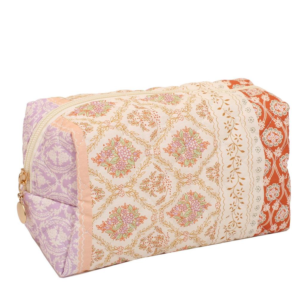 Módny štvorcový dámsky clutch taštička na make-up prenosná roztomilá dámska kozmetická toaletná taštička kabelka so zipsom s potlačou mašle