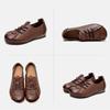 Johnature Bequeme lässige Damen-Flats-Schuhe aus echtem Leder mit weicher Sohle, runder Zehenpartie und einfarbigen Schuhen