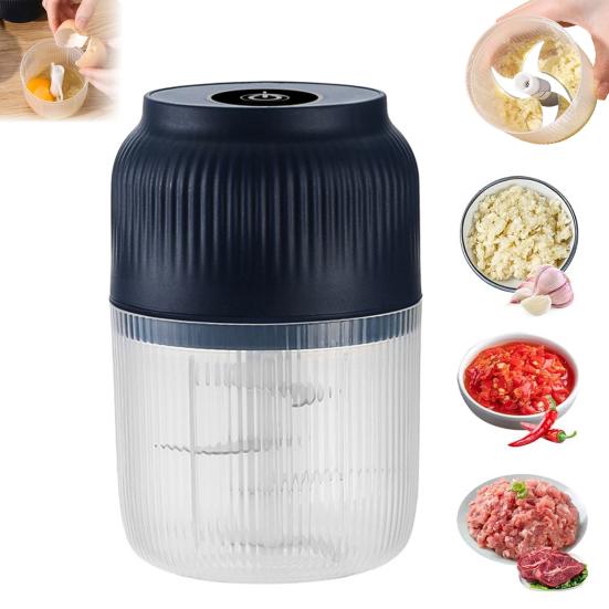 Electric Garlic Chopper Mini Rechargeable Cordless Veggie Chopper with 6 Blades Portable Electric Garlic Mincer for Kitchen Gadget