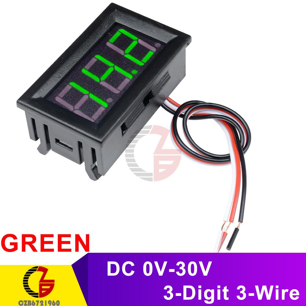 DC 4.7-30V 0.56'' Inch LED Digital Voltmeter Voltage Meter Car Motorcycle Electric Volt Tester Detector DC 5V 12V 24V 2 Wire