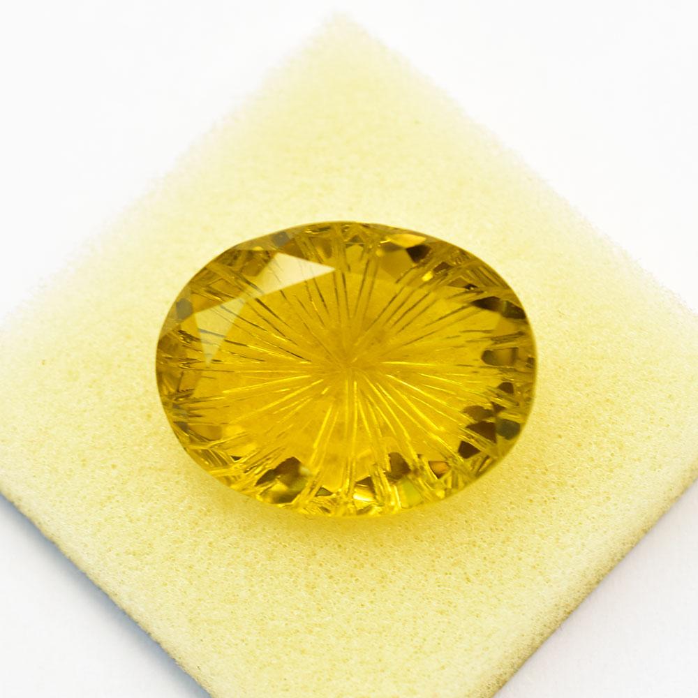 Lab Created Yellow Topaz 51.7 Ct Oval Shape Loose Gemstone For Gifting