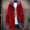 Men's Long Coat Jacket Outerwear Hooded Winter Hoodie Casual Cold 