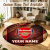Round Rug Custom NameArsenal FC Pattern Non Slip Carpet Home Floor Decor