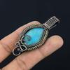 Hemimorphite Pendant, 999 Copper Wire Wrapped Gemstone Jewelry, Handmade Pendant, For Thanksgiving