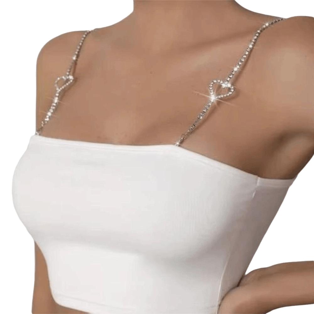2Pcs Slip Resistant Bra Straps Lingerie Accessories Crystal Shoulder Belts Shoulder Straps Women