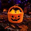 Halloween Glowing Pumpkin - Plush Candy Bag with Handle, Light Up or Decorations, Novelty Gift for Kids and Adults