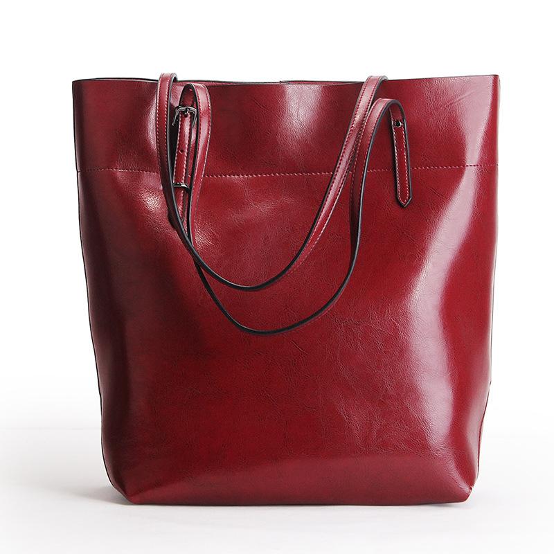 Big Bag Commuter Premium Leather Portable Shoulder Bag Women's Niche Large Capacity Women's Cowhide Tote Bag