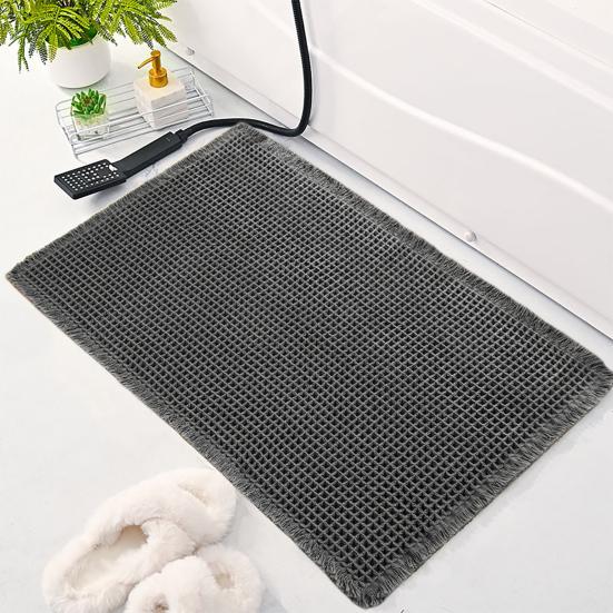 Covoraș de podea absorbant rapid, îngroșat, cu uscare rapidă, textura 3D, antiderapant, fund, care captează murdăria, covor de intrare multifuncțional pentru baie, duș, chiuvetă, bucătărie, covor