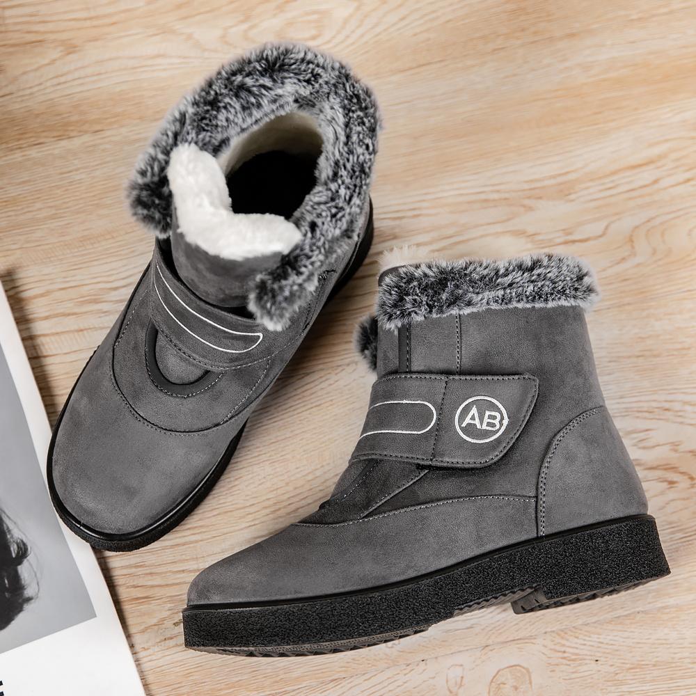Snow Boots for Women Suede Winter Ankle Boots Woman Plus Size 43 Warm Thick Plush Cotton Shoes