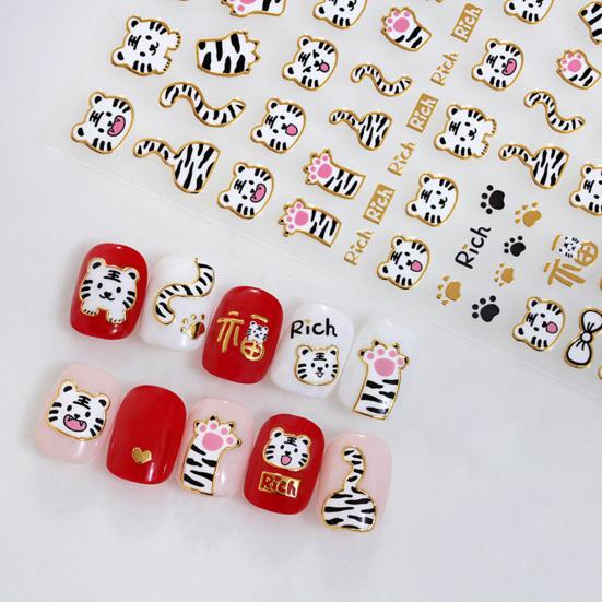 Nicelooking Long Lasting Thin Texture Manicure Decal New Year Lucky