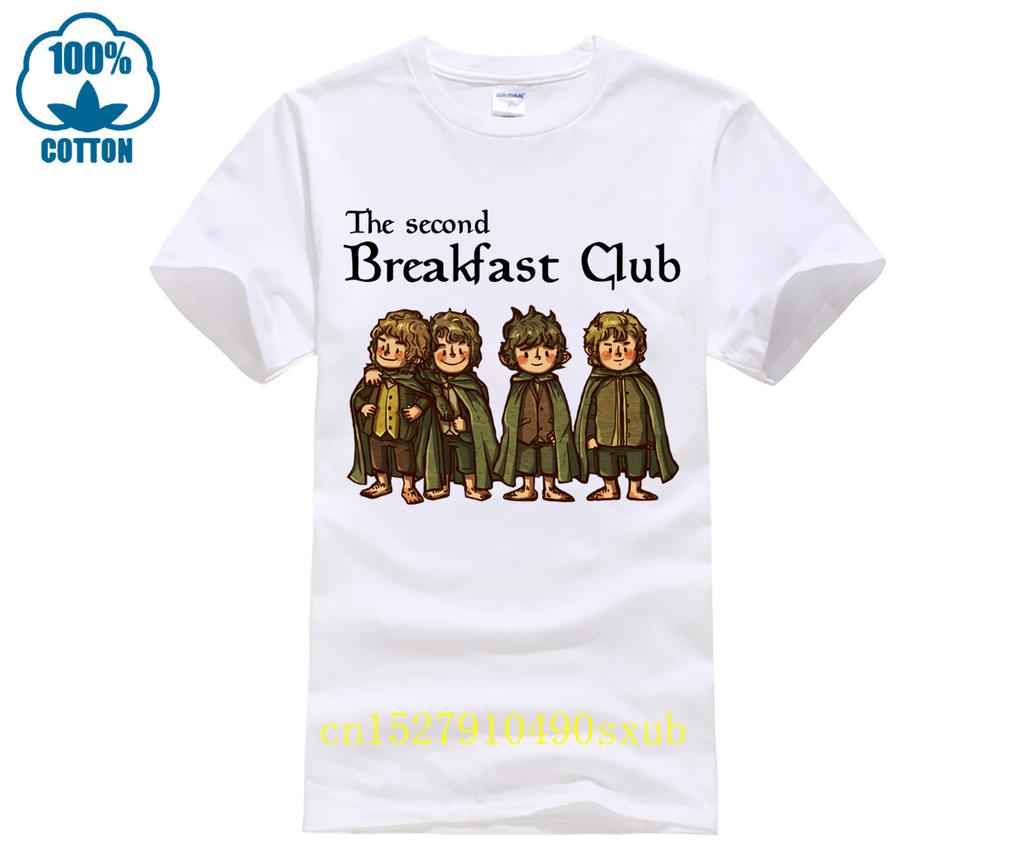 Mens Short sleeve T Shirt The Second Breakfast Club The Lord Of The Rings Printed crew neck sho