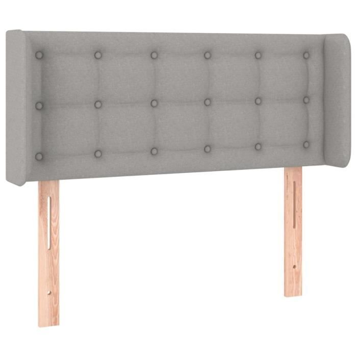 VidaXL Tête de lit avec oreilles Gris clair 103x16x78-88 cm Tissu3119192