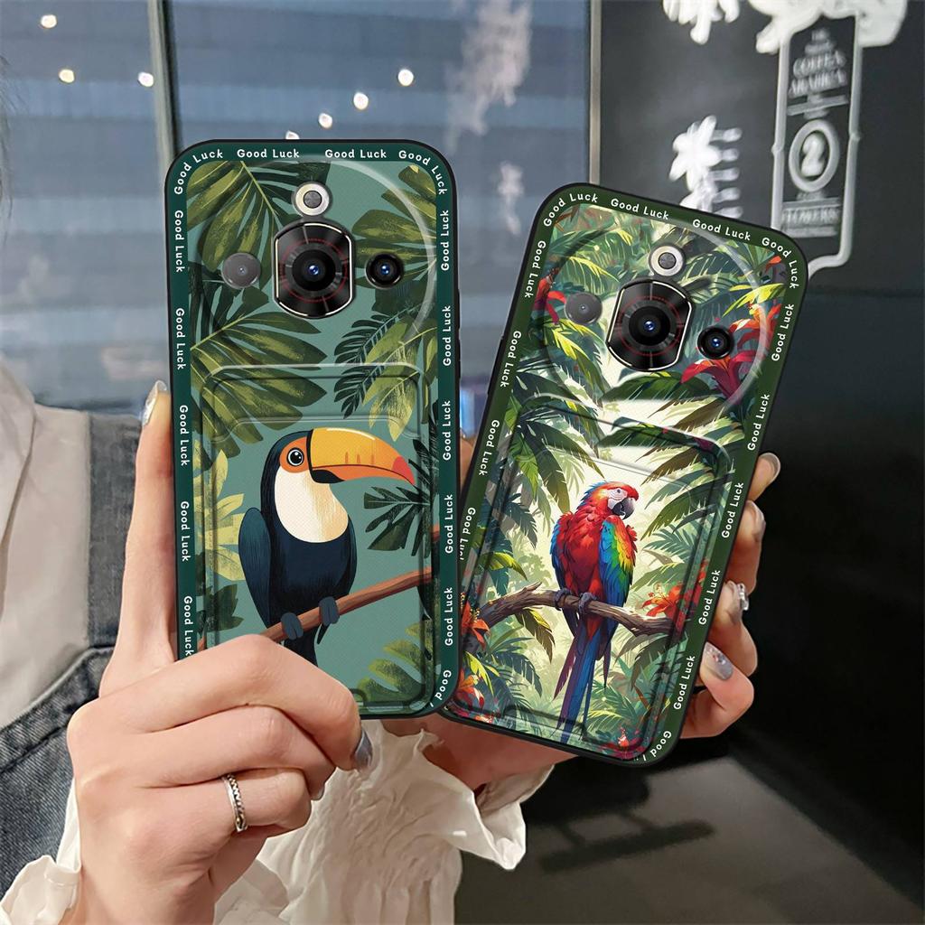 Waterproof Back Cover Phone Case For ZTE Nubia Focus Pro 5G Card slot Graffiti Silicone Dirt-resistant TPU Anti-knock