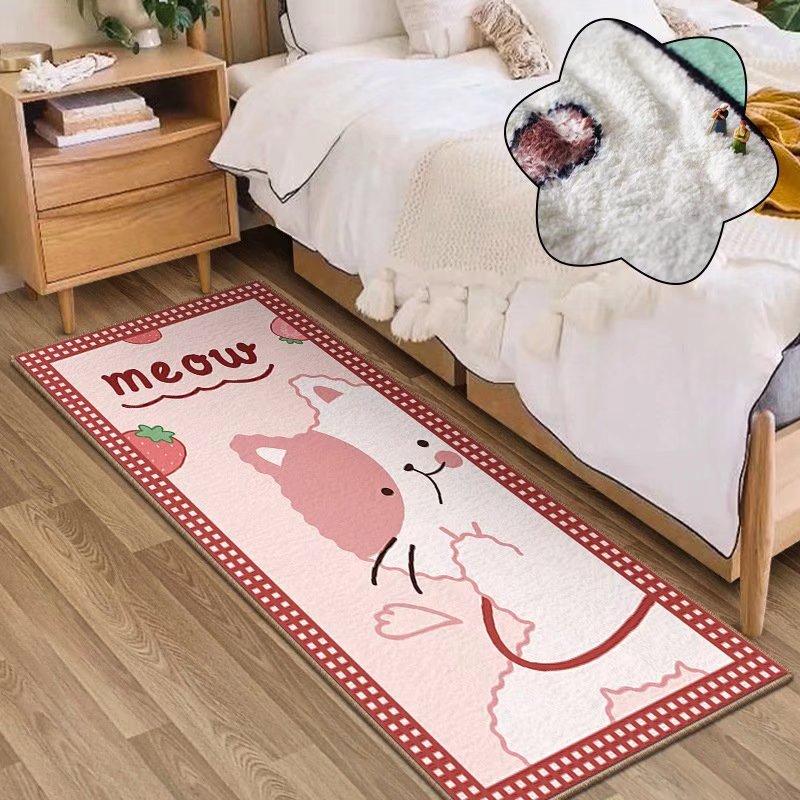 

Мультфильм Котенок Медведь Прикроватное одеяло Домашнее имитация кашемир Татами Напольный коврик Симпатичная спальня Гостиная Коврик Фото Реквизит Украшение