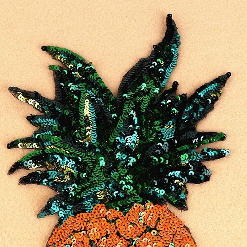 1Pc DIY Decoration Patches Fruit Pineapple Embroidered Patch Iron On Sew Applique Cute Cartoon Patch Fabric Clothes Shoes Bags