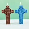 3D Virgins Candle Silicone Mold Cross Resins Molds DIY Aromatherapy Candle Making Gypsum Mold for Religious Enthusiasts