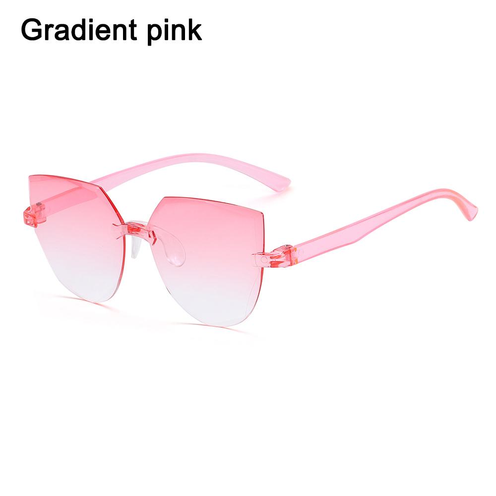 1pc UV400 Protection Square Rimless Sunglasses Women Tinted Frameless Eyewear Summer Vintage Transparent Gradient Sun Glasses