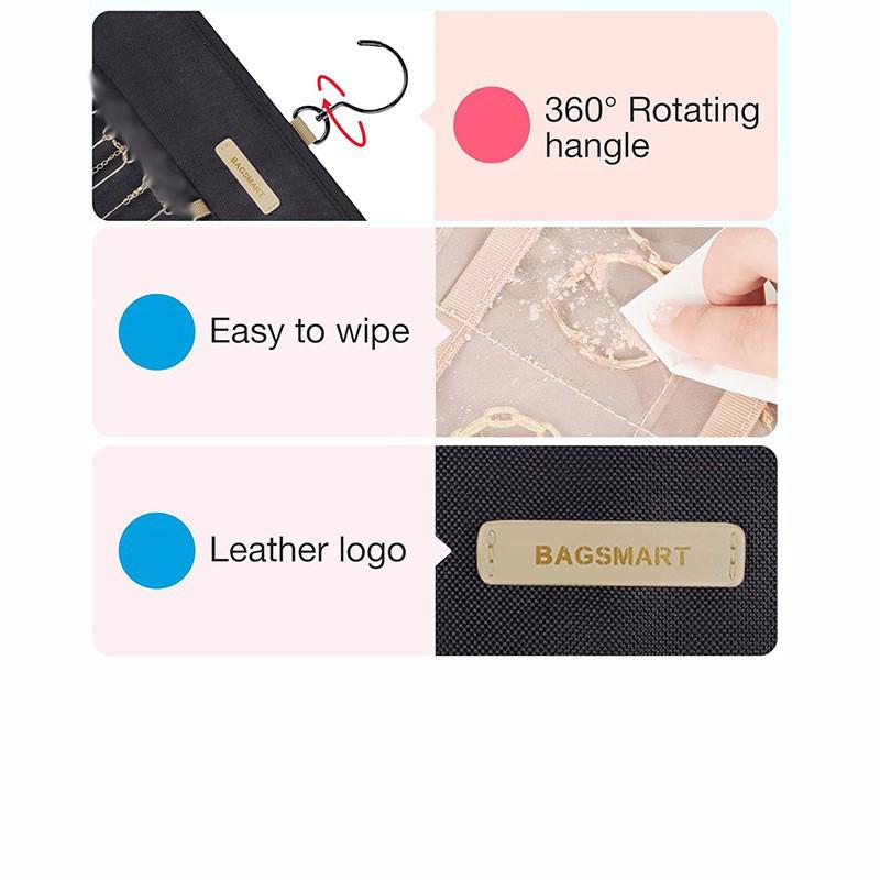 Double-Sided Hanging Jewelry Bag for Anti-Oxidation Storage of Earrings, Necklaces, and Rings