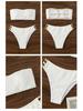 2025 Women's Strapless Cutout High Waist Thong Bikini Set - Brazilian Beachwear Swimsuit