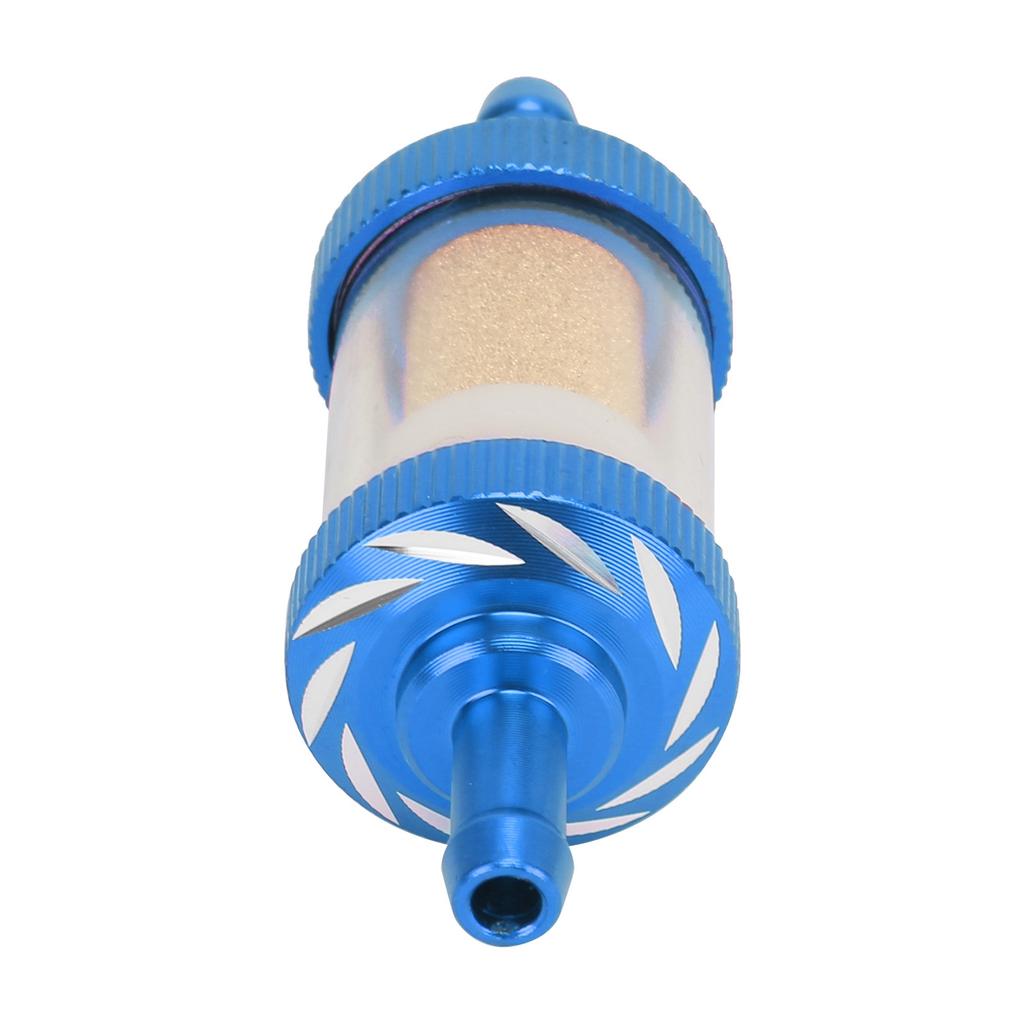 Motorcycle Fuel Gasoline Filter Carving ABS Heat Resistance for 6mm Diameter MotorbikeBlue