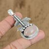 Natural Rose Quartz Gemstone Pendant Pink 925 Sterling Silver Indian Jewelry