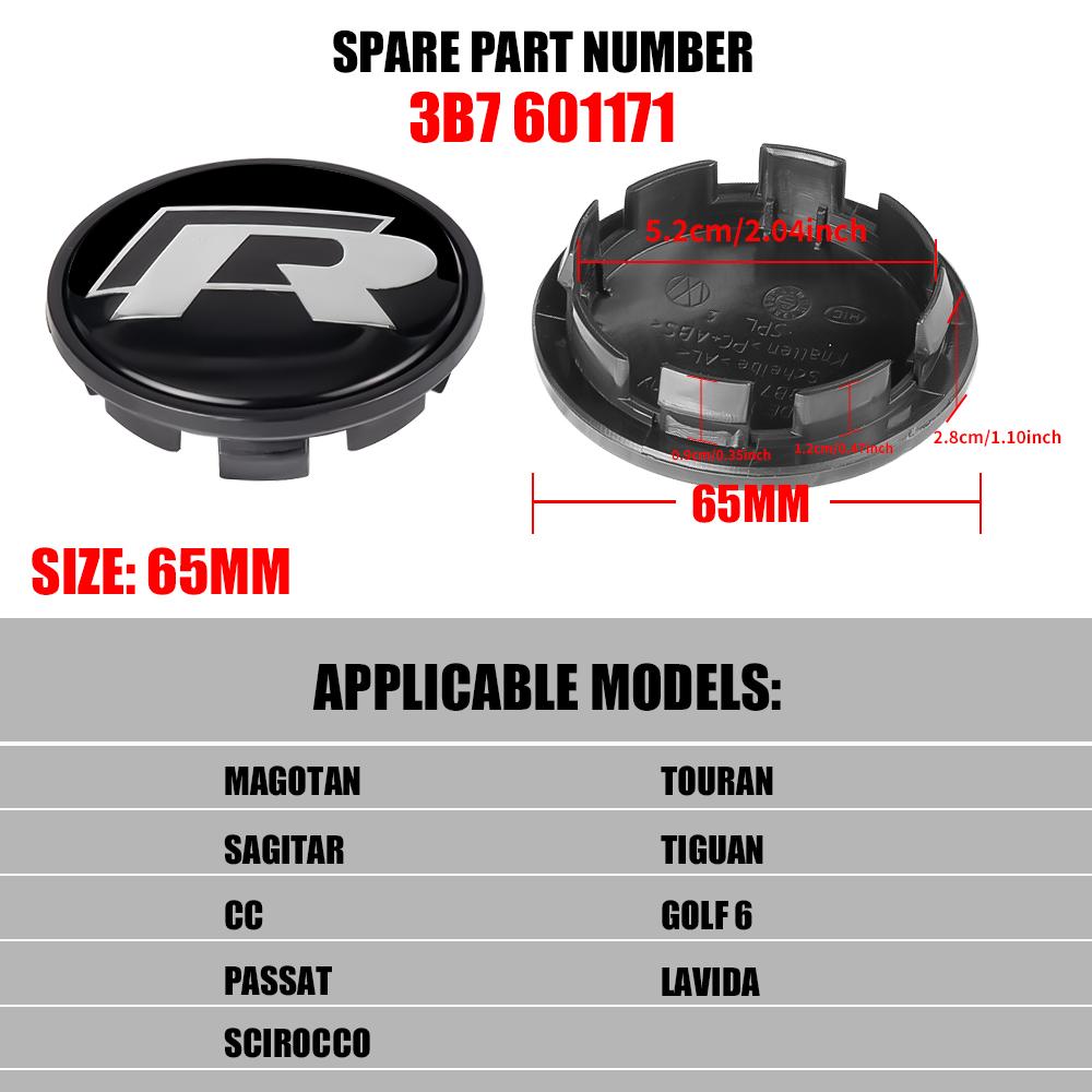 4pcs/set 56mm/65mm/66mm Car Wheel Center Cap Hub Covers Badge Accessories For VW Volkswagen Golf 6N0601171 6CD601171 3B7601171