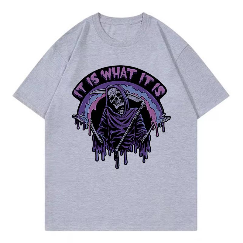Vintage Comic Tee It Is What It Is Funny T Shirts Unisex Women Tshirt Round Neck Short Sleeve Trendy Tee Shirt Streetwear Tops