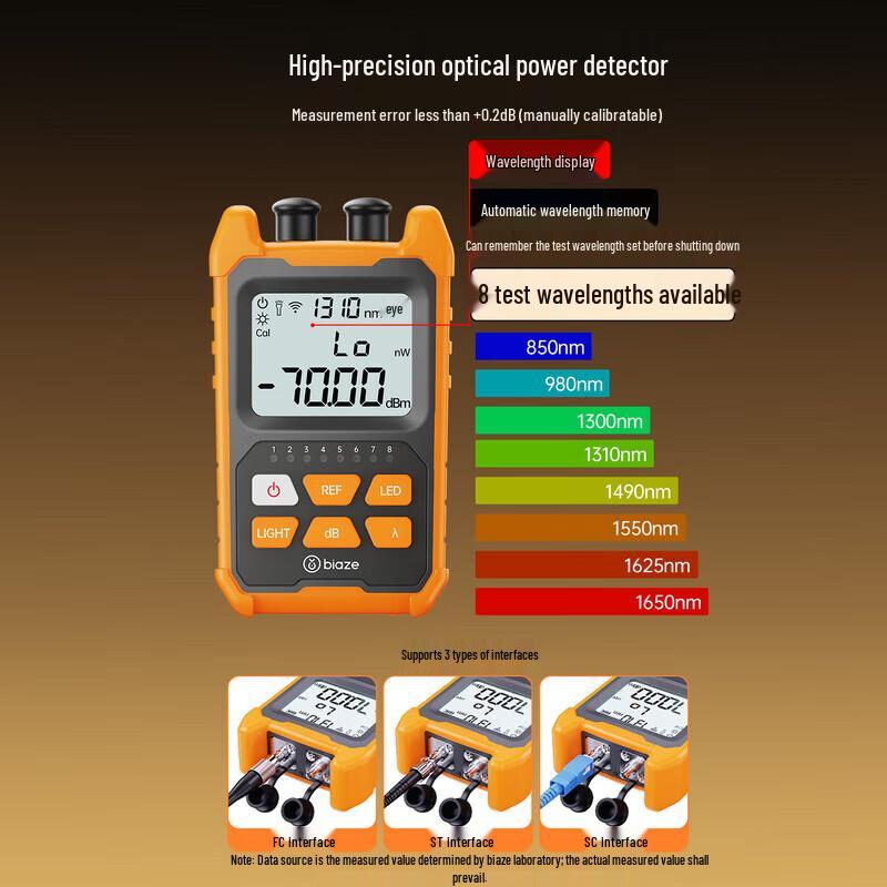 BIAZE Fiber Optic Power Meter & VFL Network Tester