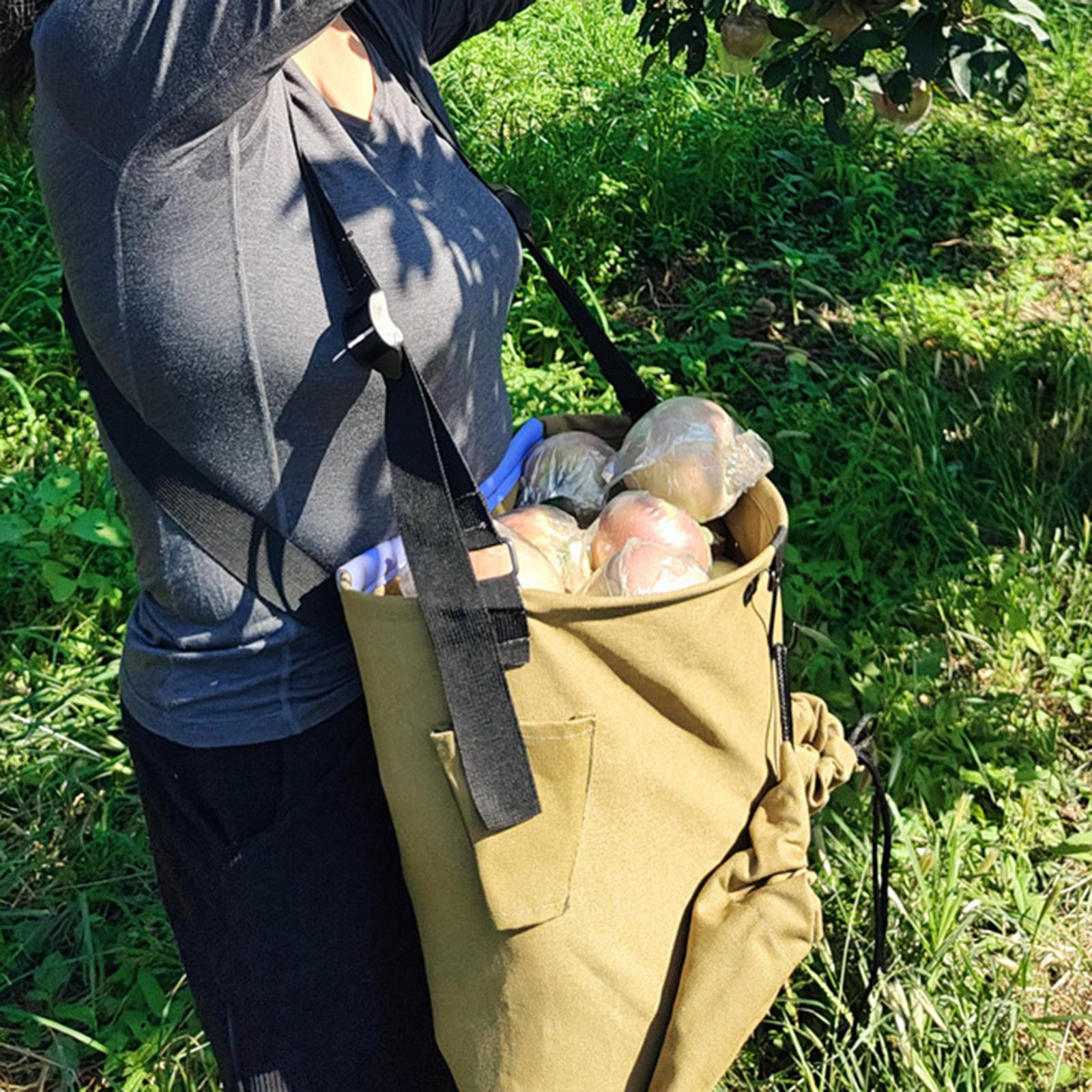 

Сумка для збору фруктів, тримач для збору, помічники фермера, полотняна збиральна сумка для зберігання врожаю для персиків khaki