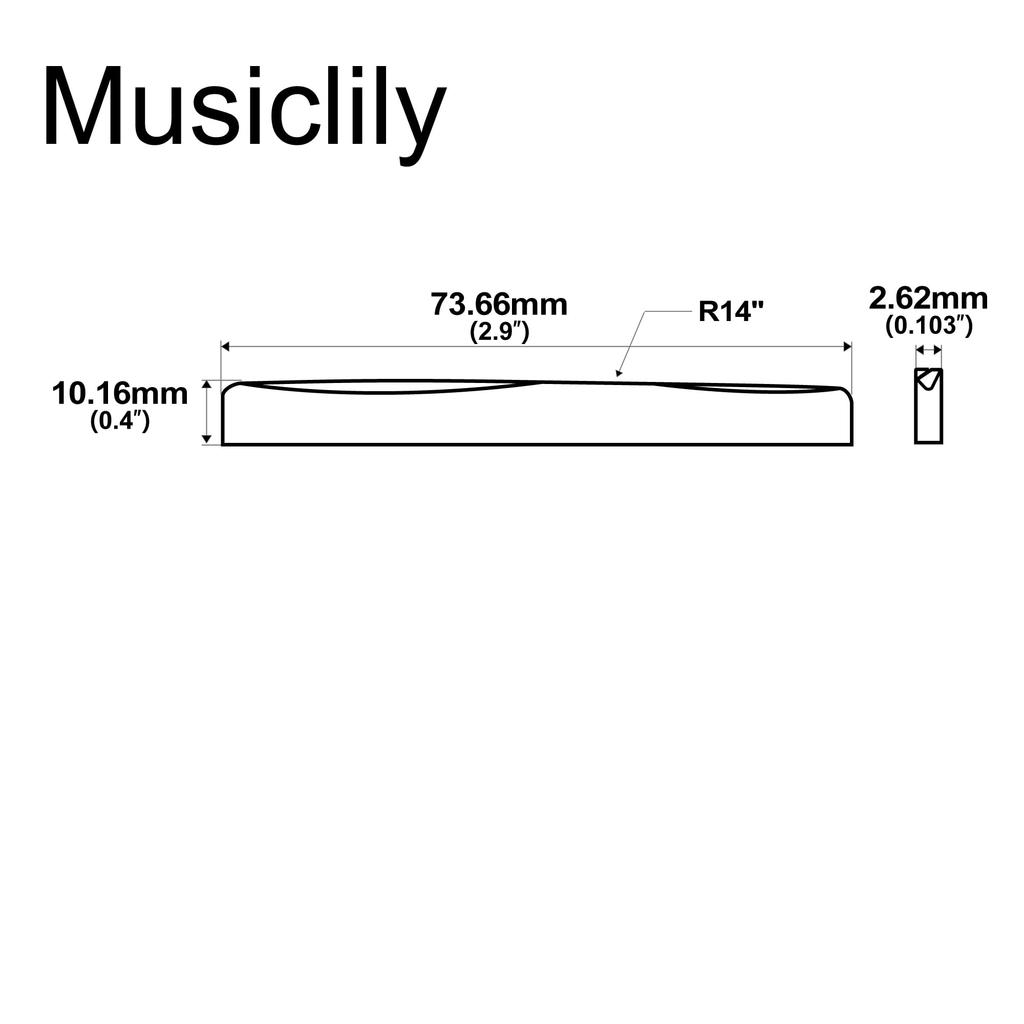 Musiclily Pro 73.66mm Bone Saddles with String Length Compensation for 6-String Martin Acoustic Guitars, Ivory (Set of 2)