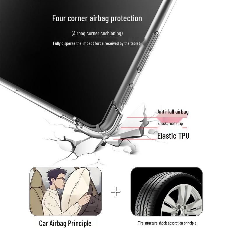 Samsung Galaxy Tab S8 Ultra/S8+ Gjennomsiktig Silikon Støtsikkert Deksel