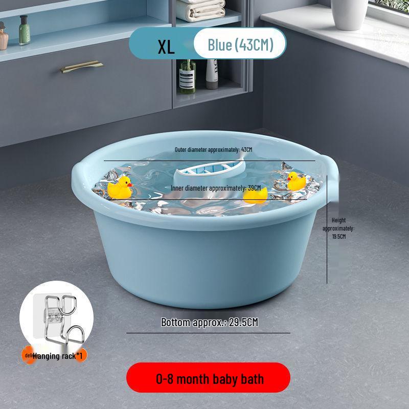 Extra Large Durable Plastic Washbasin for Laundry, Dormitory, Foot Soaking, and Baby Bathing