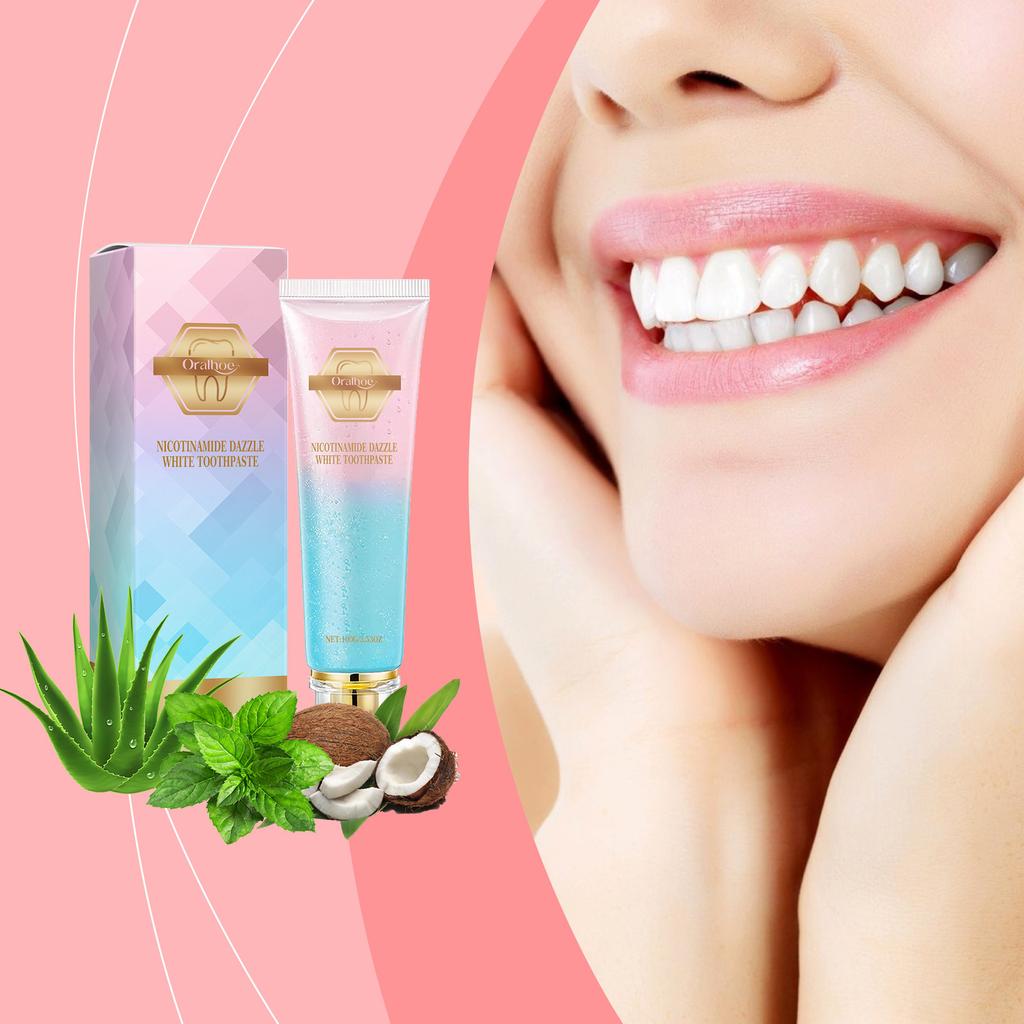 ORALHOE Nicotinamide Mint Toothpaste for Bad Breath & Stain Removal, Daily Oral Care, Enamel Protection