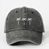 Printed Three Coconut Tree Washed Baseball Hat Outdoor Adjustable Sunscreen Leisure Hat