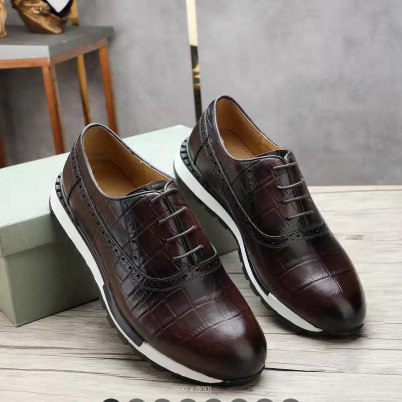 Fashion New men's English lace-up cowhide casual leather shoes Leather breathable Oxford shoes Fashion shoes Derby shoesZapatos Hombrea7