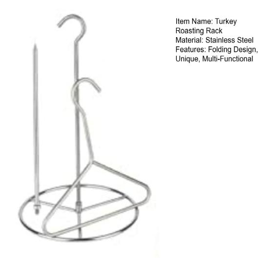Stojak do pieczenia indyka Ze stali nierdzewnej Wiszący Uchwyt na Kurczaka Składany Świąteczny Zestaw do Pieczenia Indyka na Kurczaka Kaczkę Gęś Grill BBQ