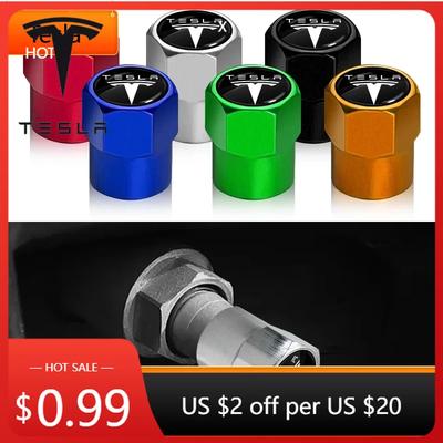 Car Sticker Tesla Car Tire Valve Wheel Tyre Air Valve Dust Covers Stem Caps for Tesla Model 3 Model X Y SpaceX Interior Roadster
