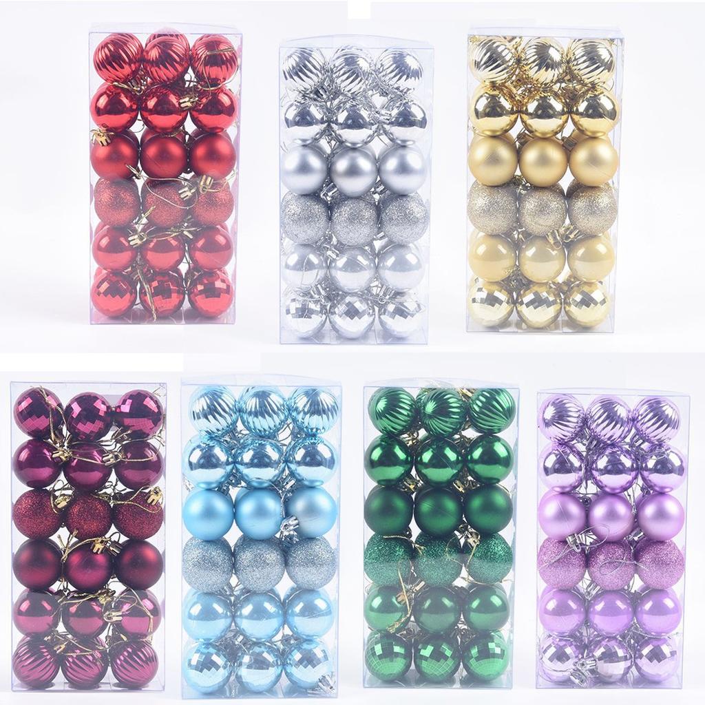 Stylish Shatterproof Christmas Bauble Ornaments in Styles (36pcs)