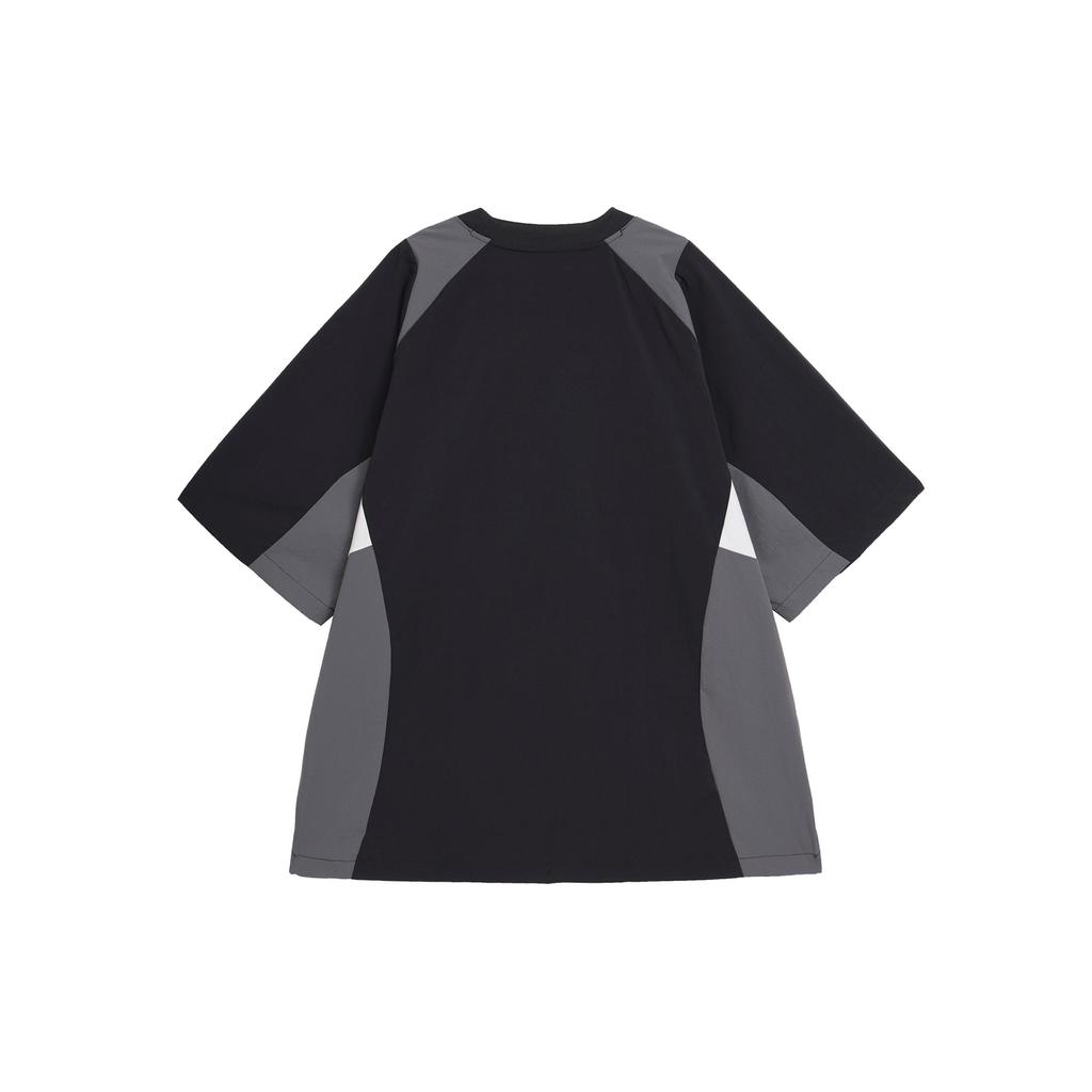 Adidas Fustl Woven Color Block Design Sports Casual Fashion Versatile Short Sleeve T-Shirt Men Tops Black JI8729