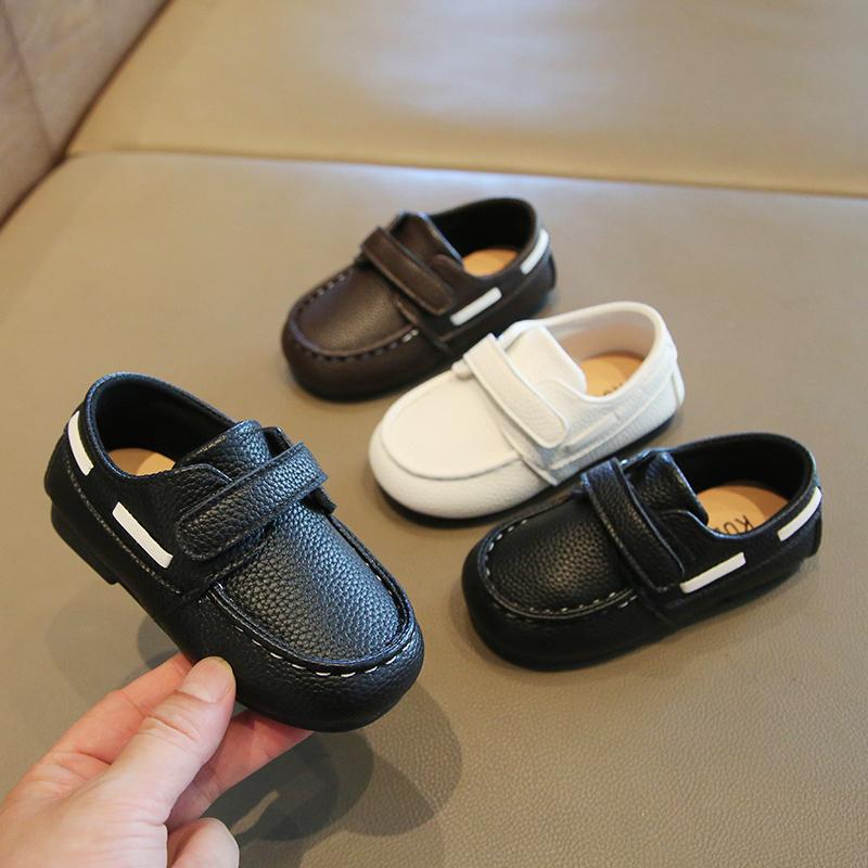 Scarpe in Pelle per Bambini Primavera Autunno Bambino Nuove da Festa Matrimonio Mocassini Moda Nero Bianco Moccasins Scarpe Piatte per Bambini
