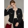 Wudao Elegant French Style Loose Fit Round Neck Autumn Jacket