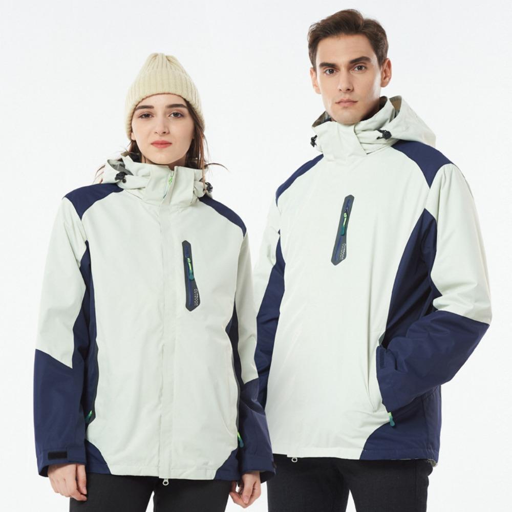 Autumn and Winter Outdoor Jacket Men's and Women's Three-in-one Detachable Two-piece Windproof and Waterproof Mountaineering Jacket