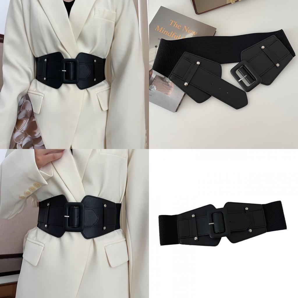 Chic Wide Elastic Waistband For Women Soft Faux Leather Versatile Fashion Accessory